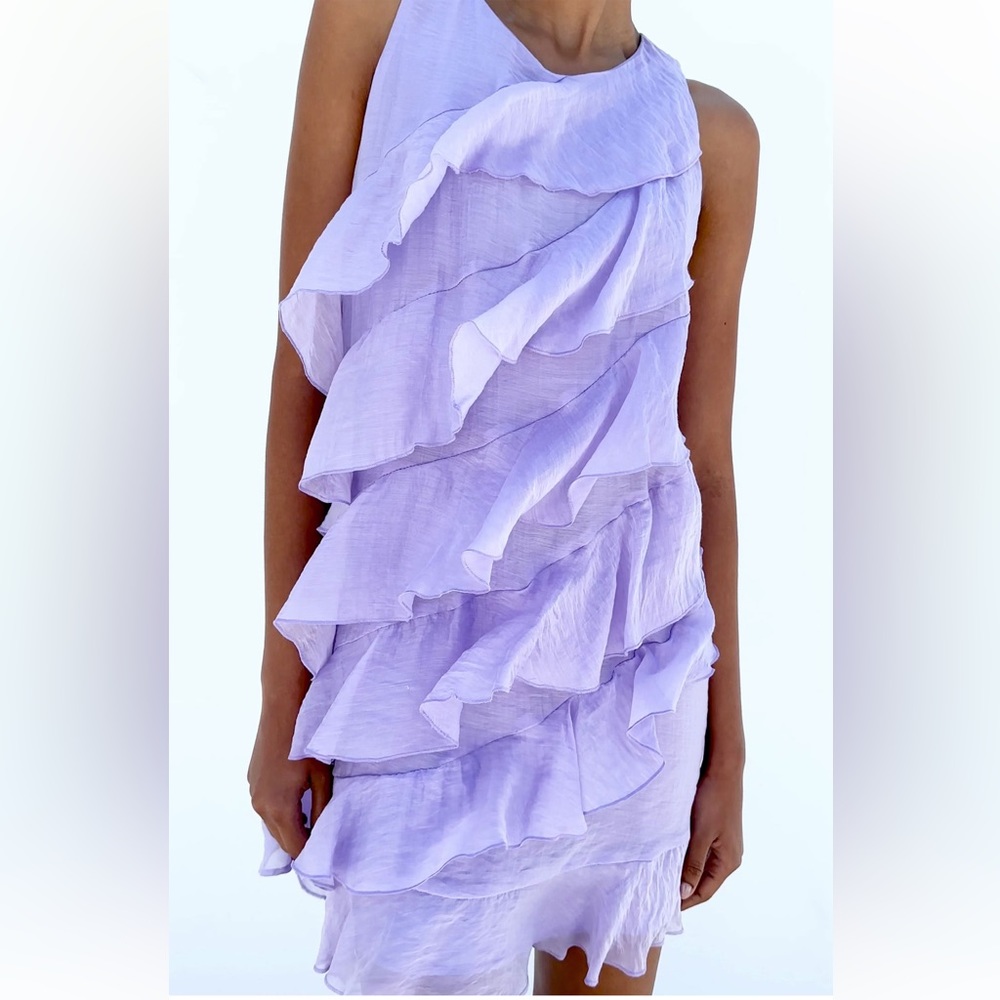 Zara Ruffled Mini Dress - Size Large; Fits like Medium imo